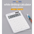آلة حاسبة بسيطة بيضاء نقية مكونة من 12 رقمًا